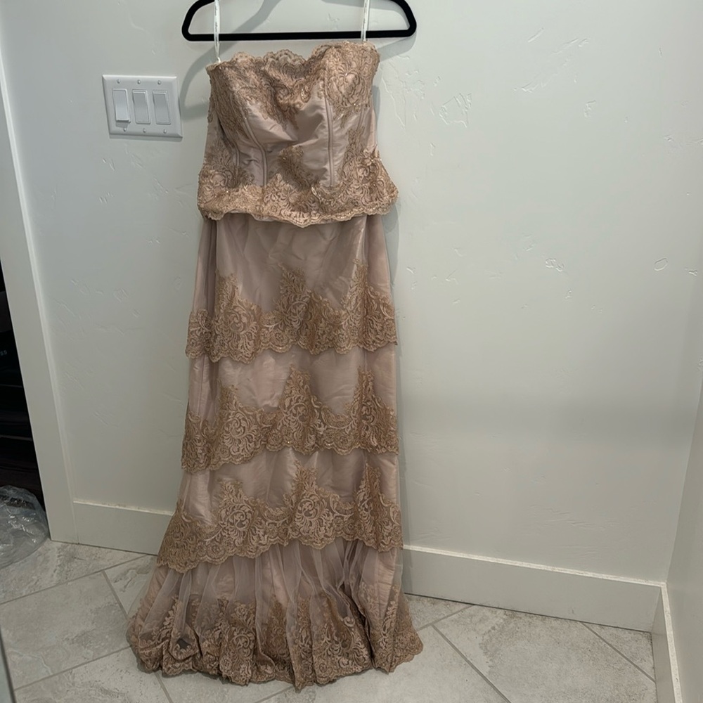 Beautiful Avanti Designs Champagne Gold Dress